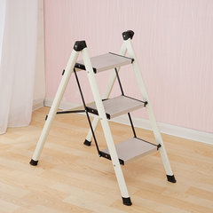The joy of small household folding ladder stool genuine 234 step thickened steel herringbone ladder pedal shipping white