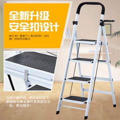 BBK ladder, indoor staircase, four step, five step ladder, domestic folding ladder, herringbone ladder, thickened steel pipe, multifunctional ladder (red 3 step) thickening without gift