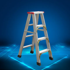 Double insurance thickening reinforcement 1 meters home folding three step ladder aluminum alloy herringbone ladder bilateral ladder Upgrade and reinforce 1 meters three steps ladder