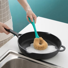 Natural coconut coir brush brush bionic long handle brush pot wash oil washing household cleaning pan artifact