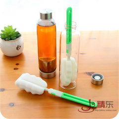 Fine plastic sponge, long handle bottle brush, glass kettle, water cup, ceramic cup, brush and clean long