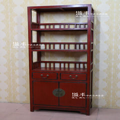 The new Chinese Antique Red old Shelf Bookcase retro display storage rack simple shelves Bogut shelves 72X35X186