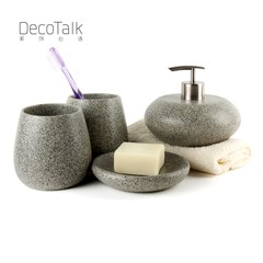 DecoTalk resin bathroom suite bathroom four piece suit wash group move business gifts Dark gray marble