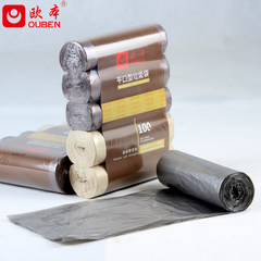 Ouben roll trash bag and post office bag plastic household kitchen garbage bag only 100 m thick 45*55 100 (5 Volumes) thickening