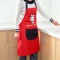 Cute cartoon ladies sleeveless straps apron cooking oil proof antifouling apron adult kitchen simple thickening overclothes Black bear