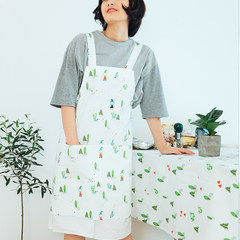 Carihome fresh and lovely plants all cotton fabric Home Furnishing kitchen oil cleaning apron cooking work clothes Pumpkin