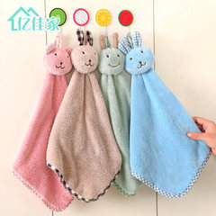 Coral velvet hanging towel wipes can not absorb hair thickening, kitchen wipes clean hand towel hanging type White 400ml