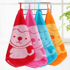 [4 sets of] pure cotton towel, adult children's face towel, cute cartoon pattern hook towel Random 4 (try not to repeat), mind carefully shot 30x30cm