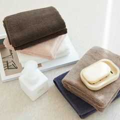 Export soft and absorbent cotton face towel, pure color Japanese style simple combed cotton face towel export Fine towel (dark powder) 34x85cm