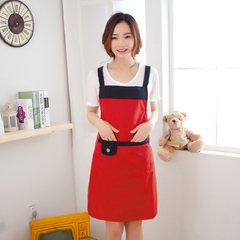 Every day special offer simple fashion Korean kitchen waterproof oil proof apron apron female adult smock overalls cover Waterproof blue