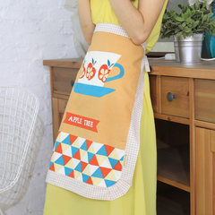 Mr. rabbit, Korean cartoon, half apron, half apron, lace apron, housework short apron, teacup apron Blue 400ml