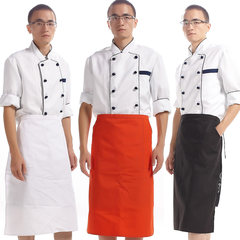 Canvas restaurant, half skirt, Korean fashion 20031, simple kitchen chef, half work apron man white