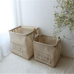 The scenery outside Japan Zakka single notes, pure cotton waterproof box storage basket can be folded Trumpet (27*20*17) Please order again according to the required size