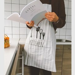 Easy to wear, Nordic Pure Cotton Apron, kitchen, home work clothes, bakery, coffee shop, apron, ladies white