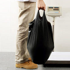 20 litre household kitchen, large thickening vest type garbage bag, black plastic portable bag, leak proof extended cleaning bag black thickening