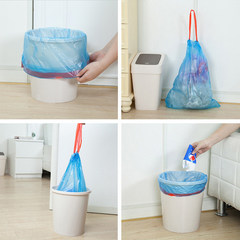 Automatic closing garbage bag thickening portable household drawstring rope kitchen plastic bag environmental protection plastic garbage bag