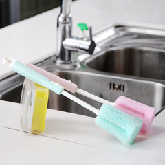 Japanese plastic telescopic handle, cup brush, brush, cleaning bottle brush, antibacterial type extended sponge brush head