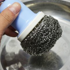 Japan Komi shank steel ball strong slip is not contaminated with oil pan with wire brush brush brush to clean the kitchen