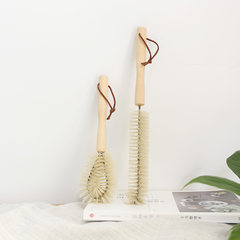 Sheri Japanese long handle O shape wooden cup brush, straight bottle brush, cup brush, cup brush, clean brush 2 suits