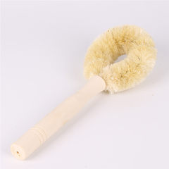 [small happiness accessories] natural hemp fiber pot brush non stick oil, long handle wash pot brush [one pack]