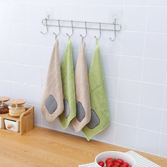 Multi function fiber double faced dish towel, water absorbing cloth, soft cloth, cloth cloth, double color non stick oil wash cloth Rag cloth / green (3 pieces)