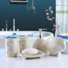 Bathroom kit, creative wedding gifts, resin bathroom five sets, Mediterranean bathroom rinse kit mouthwash cup 5 Piece Set