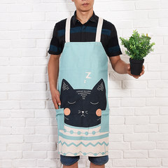 Fresh linen apron apron cartoon creative fashion kitchen waterproof and oil cooking overclothes adult work clothes WQ-016