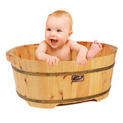 Green to cedar wood bath barrel newborn infant baby bath tub bath barrel barrel child children