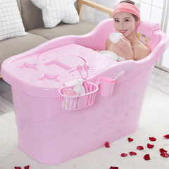 The TummyTub plastic oversized adult bathing bucket with cover household children bath bath barrel plastic tub Light grey