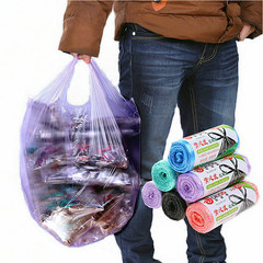 9 volumes of kitchen garbage bags, large vest, household garbage bags, thickened plastic bags, portable cleaning bags, vest bags Portable medium 46*63cm9 rolls, 270 black thickening