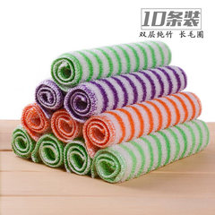 10 pieces of striped cloth washing cloth, long hair is not stained with oil, easy to clean, kitchen cloth can not absorb the wool dishes towel 10 orange stripes