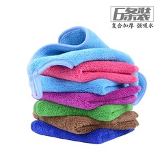 6 sets of coral plush cloth, double side water can not get rid of hair thickening kitchen dishcloth, wipe the table, clean towels Compound thickening 30x30 [6 pieces]