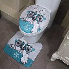 Cute dog toilet mat mat mat toilet water u bathroom mat. Glasses dog (combination)