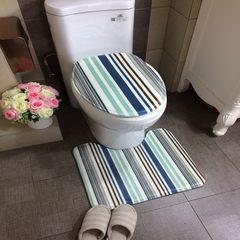 American toilet mat stripe bathroom toilet mat mat u absorbent mat. Mediterranean stripe (combination)