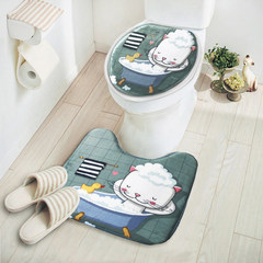 Cartoon garden toilet cushion, U shape pad, warm fashion seat ring cover, U type ground cushion package mail Bath cat (combination)