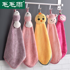 Fluffy towel, hanging soft, cute cartoon, children's towel, towel, super absorbent small towel Yellow Panda 22x38cm