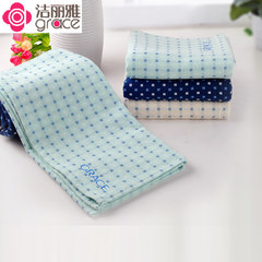 Jieliya thickened cotton gauze towel cotton towel towel 8548 couples soft water Navy Blue 72x34cm