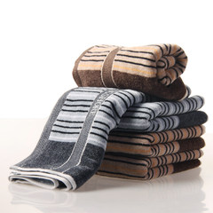 Gold two pack post cotton towel jacquard cut pile process stripes are genuine atmosphere Gray brown 1 pieces each 72x33cm