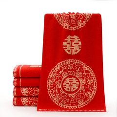 The red wedding couples return red cotton towels lovely bride and groom thickened towel box A hi 2 assembly with gift box 70x35cm