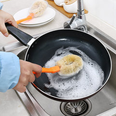 Hemp fiber non stick oil, long handle pan brush, kitchen cleaning oil, clean brush, rust removal decontamination brush pot brush