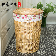 Strong version of rattan laundry basket creative Home Furnishing toys clothing instoragebarrels dirty clothes storage basket special offer Large - no cover Honey + Rose