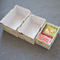 蝴蝶图案新品纸布收纳盒桌面整理收纳零食收纳盒杂物整理篮 长27.5宽18.5高12.5cm