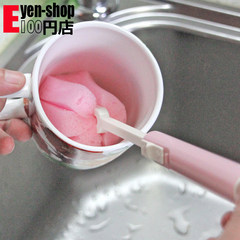 日本进口环保奶瓶刷 水杯清洁海绵刷子 水瓶清洗刷可调节长度杯刷