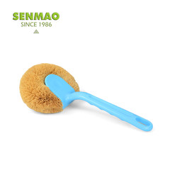 Imported natural coconut brown pot brush, non stick oil decontamination brush pot, brush bowl brush, kitchen cleaning artifact 1 sets