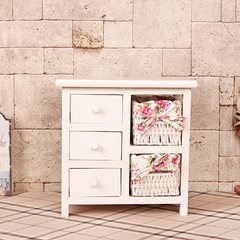 The new Zakka white cabinets desktop storage box shooting props floral fabric basket handicraft