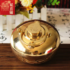 The marriage dowry copper hand warmer shangpozi hot water bag hand warmer warm kettle full wedding supplies 99 bags of mail Blue purple flowers