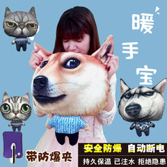Creative warm baby two husky cartoon GB electrothermal explosion proof charging hand warmer is bag of cats and dogs The boxer doll hot water bag