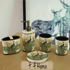 American Pastoral ceramic sanitary ware five suit European style retro bathroom toiletries ornaments shukoubei
