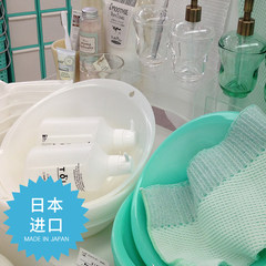 Japan imports simple wash basin thickening safety, antibacterial deodorant PP basin, washing basin, bath, foot dishes Basin Shrimp Pink