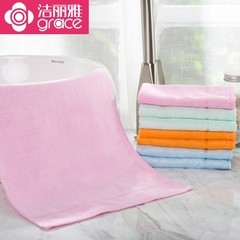 Jieliya bamboo fiber towel ten with soft towel in water and wash small children towel towel lovers Ten sets (red 2 yellow, 2 orchid, 2 green, 2 Orange 2) 48x27cm